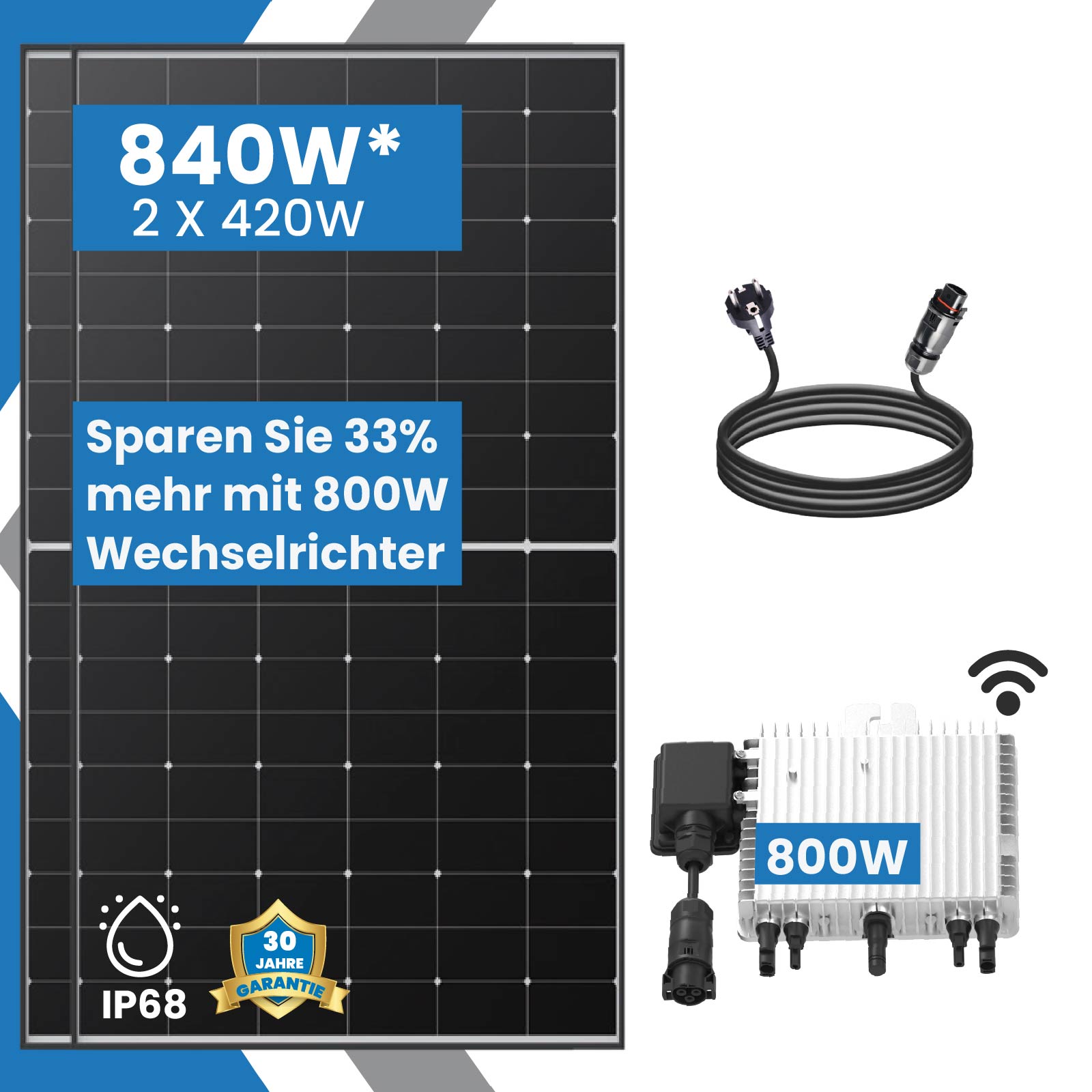 380 Watt Balkonkraftwerk Photovoltaik Solaranlage Steckerfertig WIFI Smart