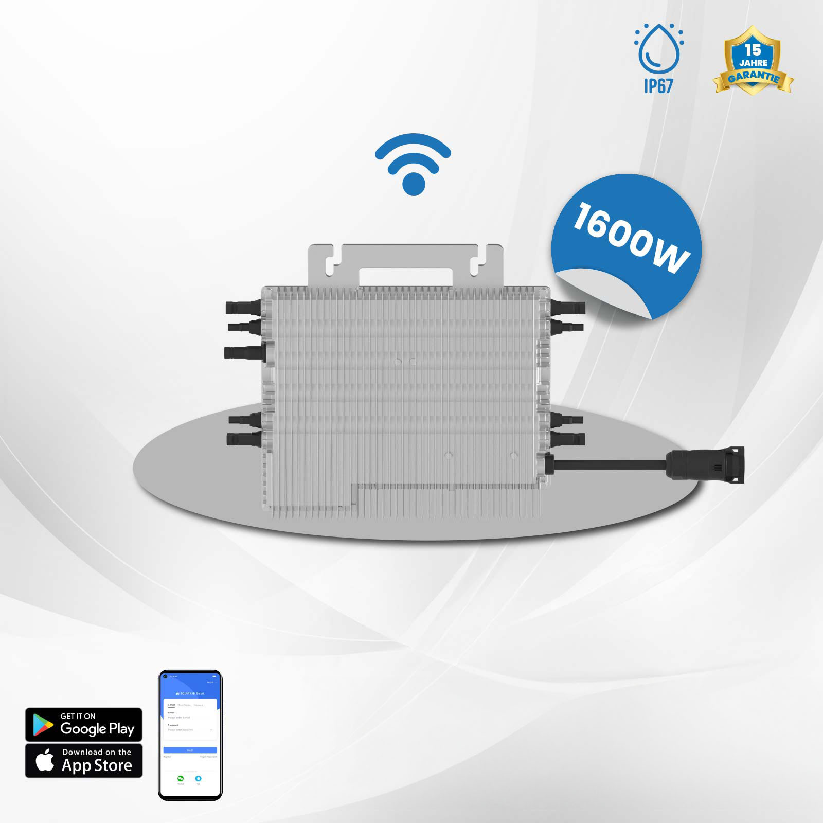 380 Watt Balkonkraftwerk Photovoltaik Solaranlage Steckerfertig WIFI Smart