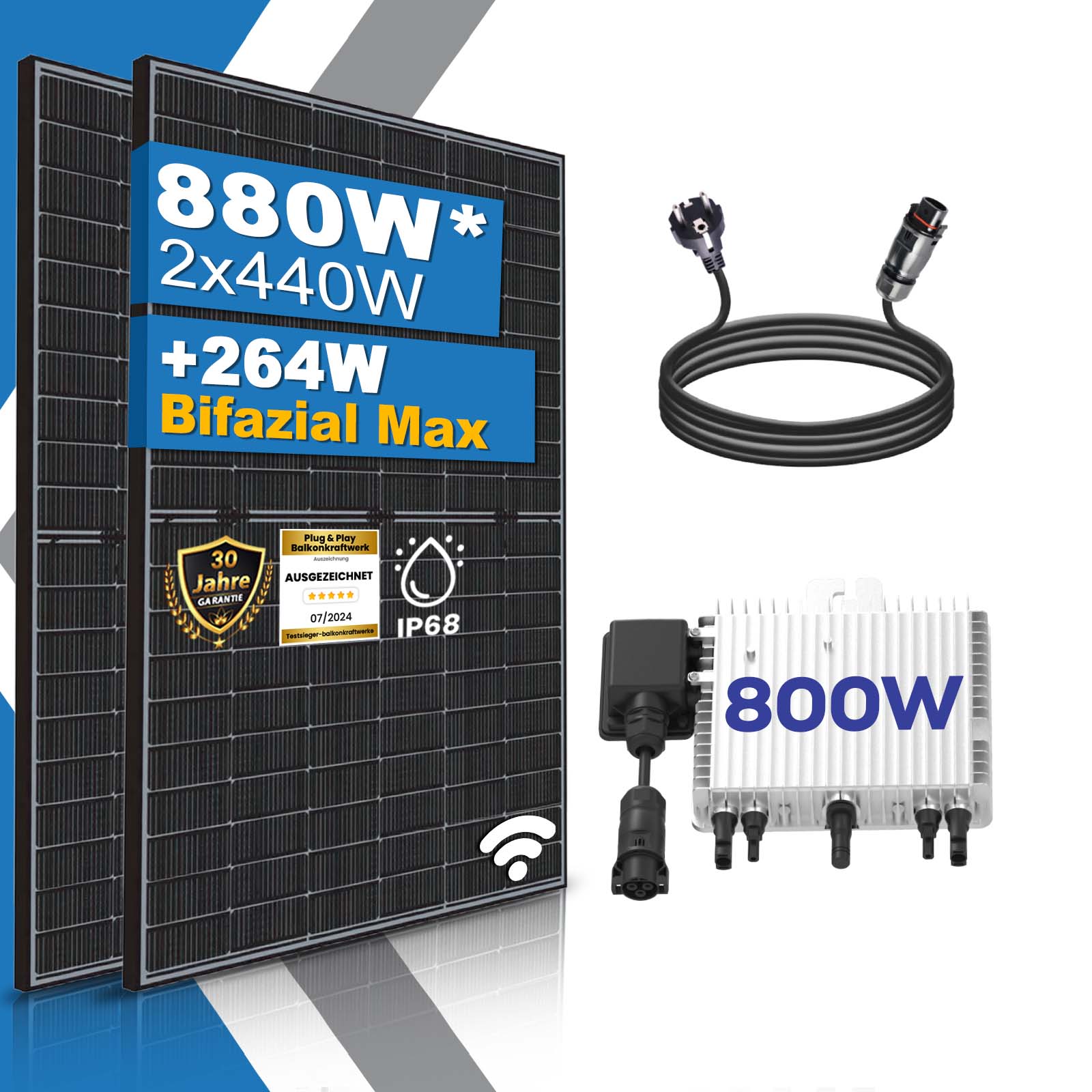 380 Watt Balkonkraftwerk Photovoltaik Solaranlage Steckerfertig WIFI Smart