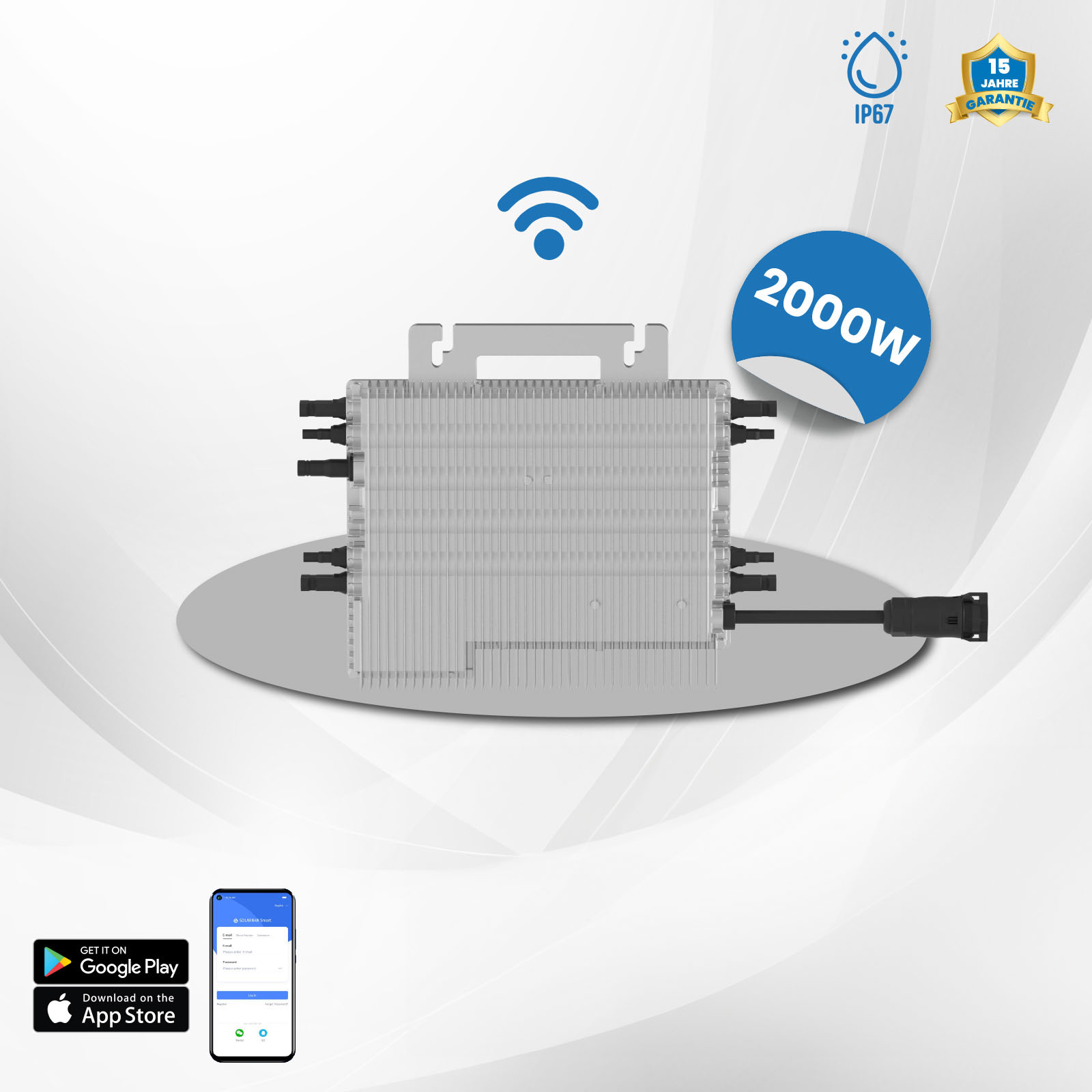 380 Watt Balkonkraftwerk Photovoltaik Solaranlage Steckerfertig WIFI Smart